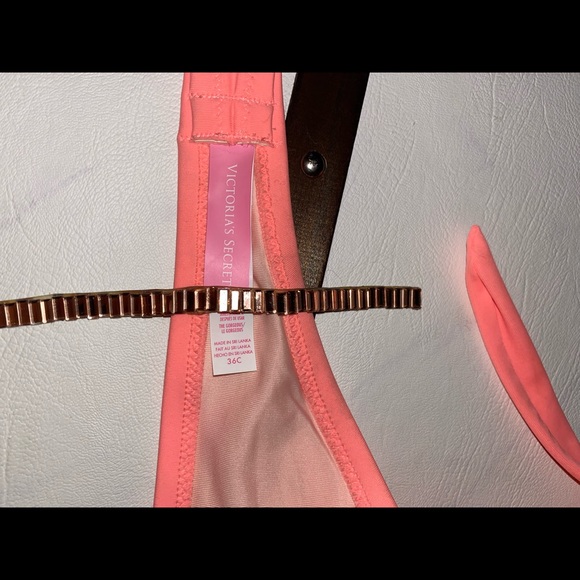 EUC Victoria’s Secret Neon Coral Push-Up Bikini top 36C - Picture 5 of 7